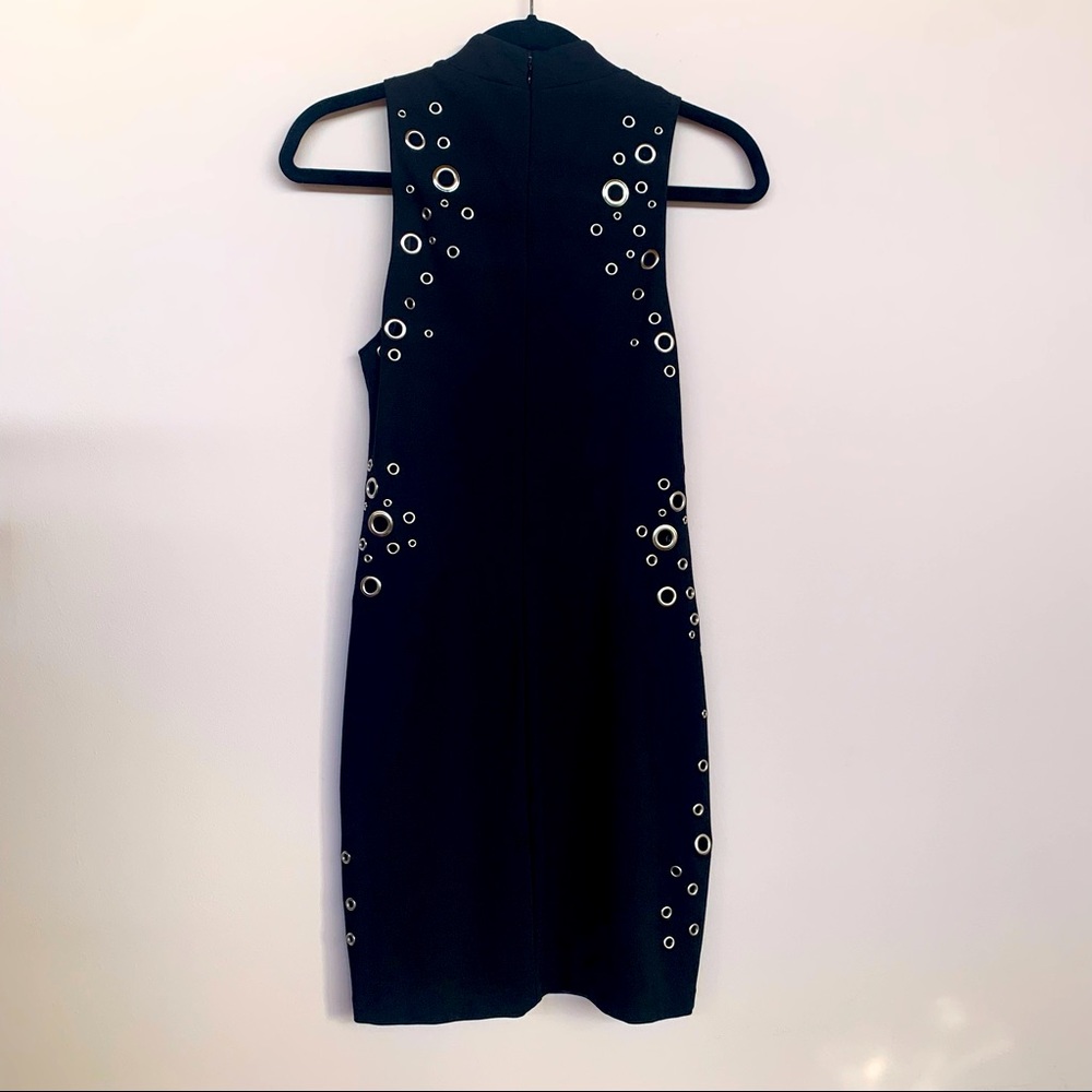 Parker Black Bodycon Dress w/Grommets, Size: Small